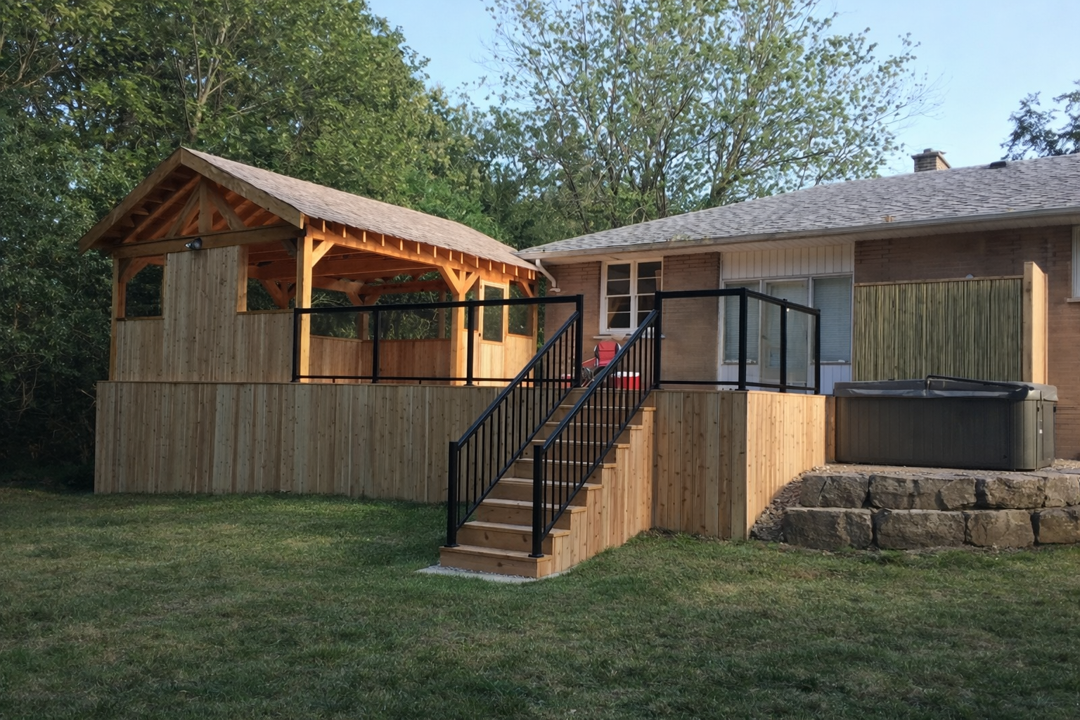 Deck and Timber Frame Roof